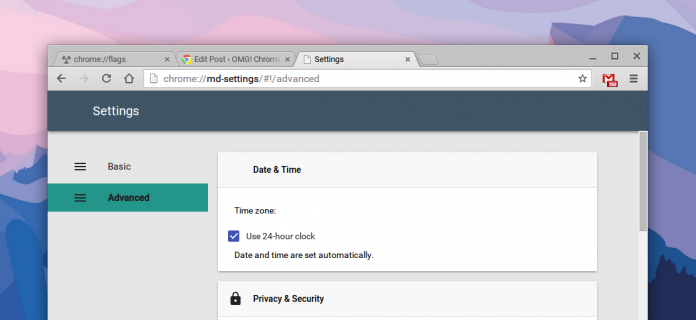 how to enable material design in Chrome